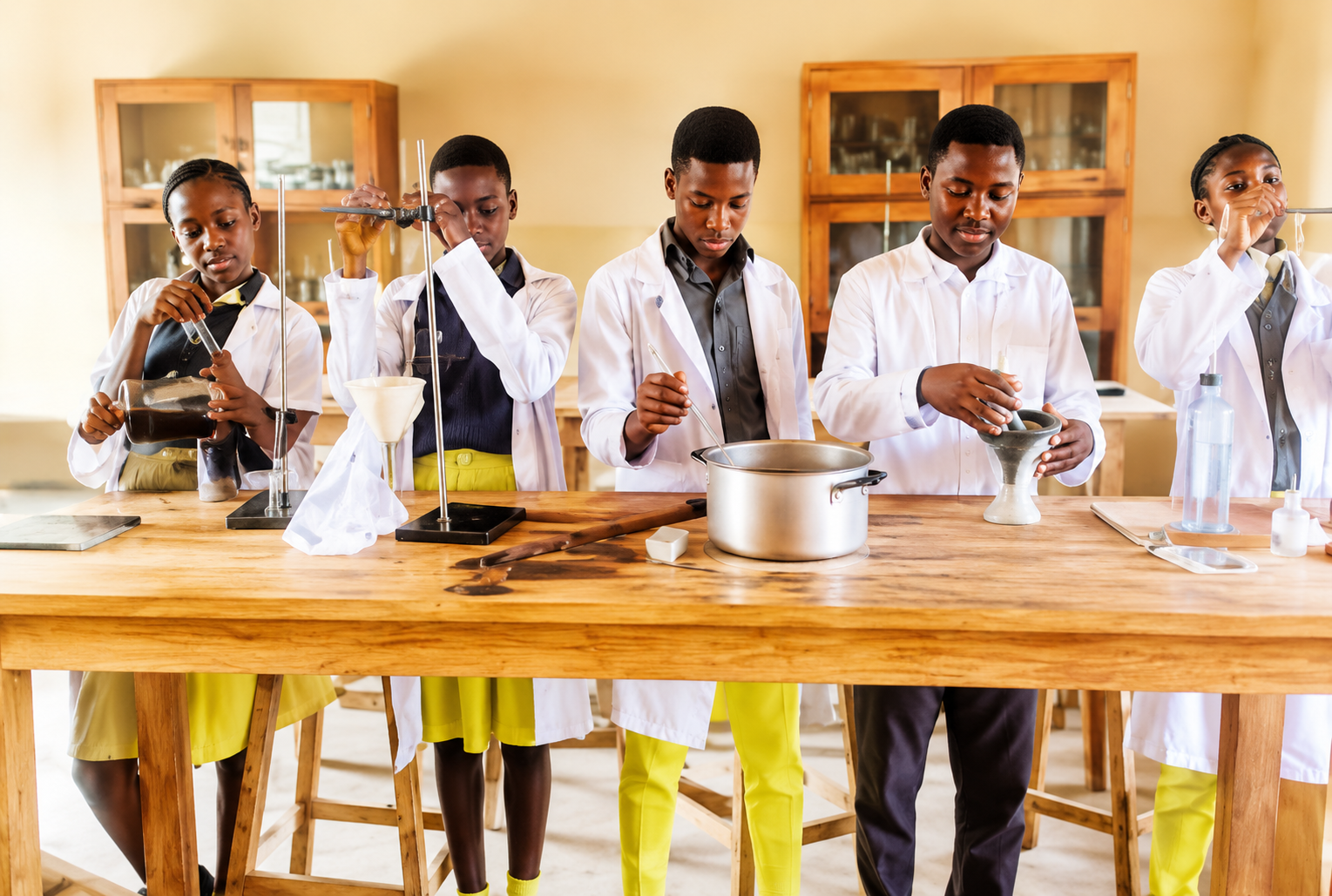 Students participating in lab session